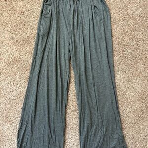 Gray Wide-Leg Pajama Pants